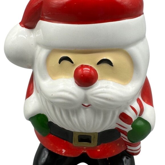 Vintage Russ Berrie &. Co. Santa Claus Ceramic Tea Candle Holder Christmas READ - Picture 1 of 7